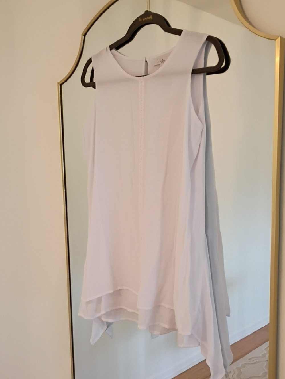 White Sleeveless Layered Tunic Shirt